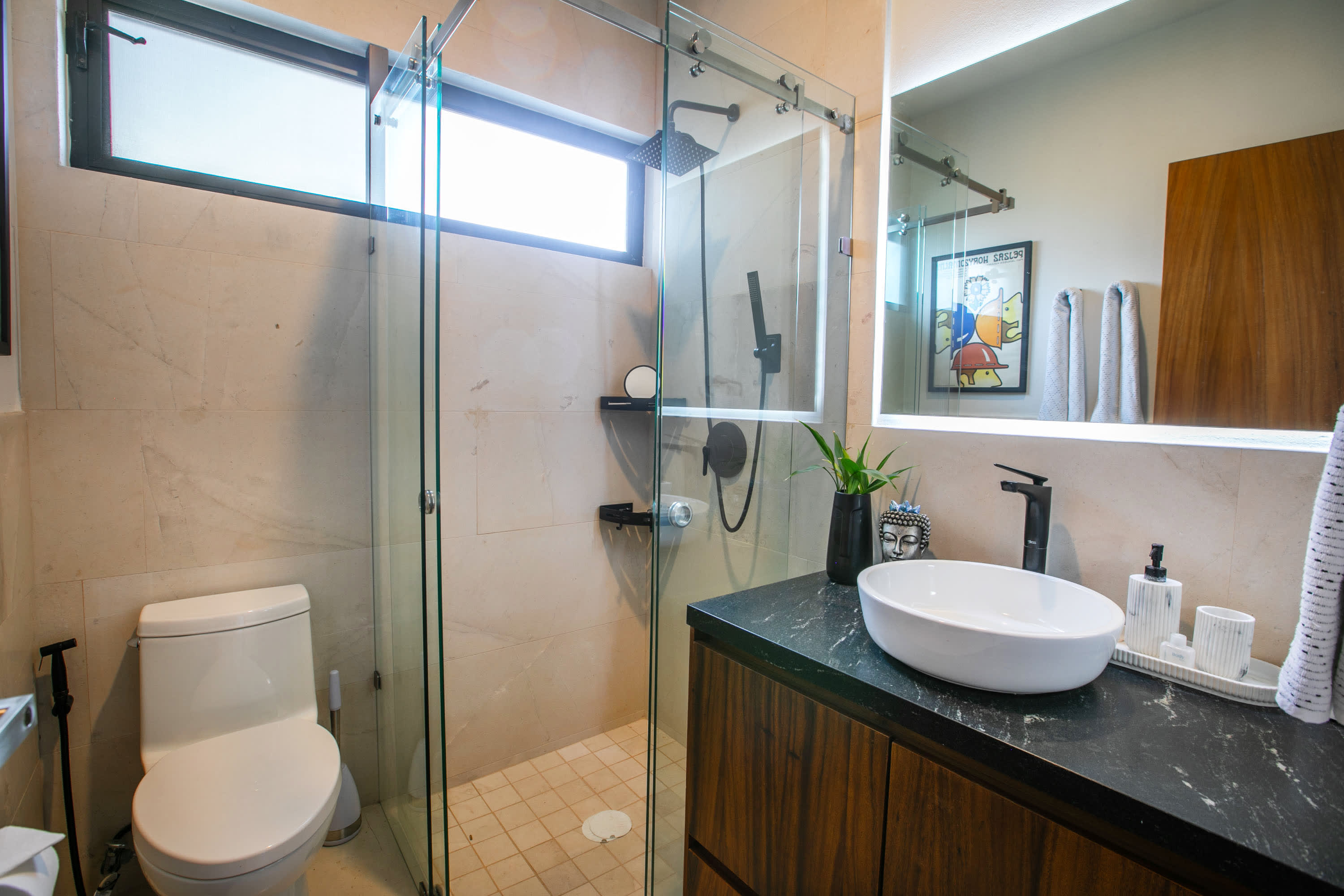 Guest bathroom with walk-in shower