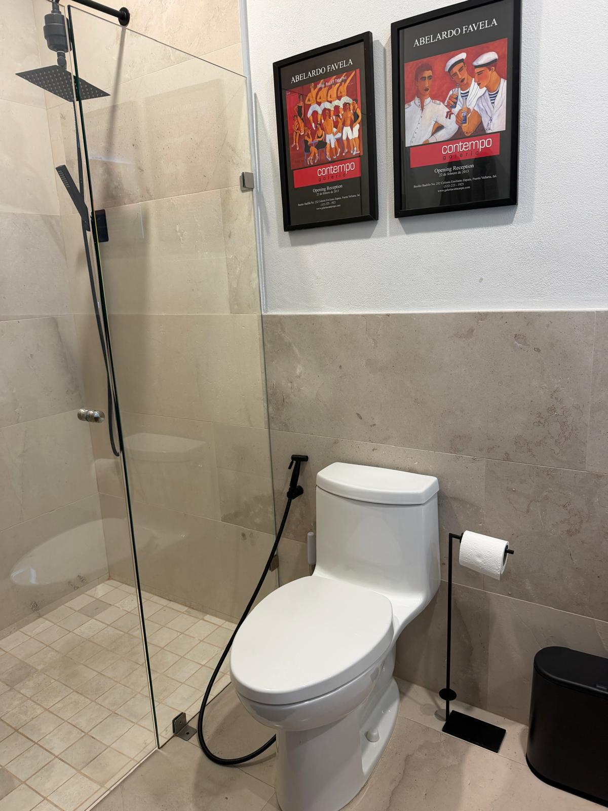 Primary ensuite glass-enclosed shower