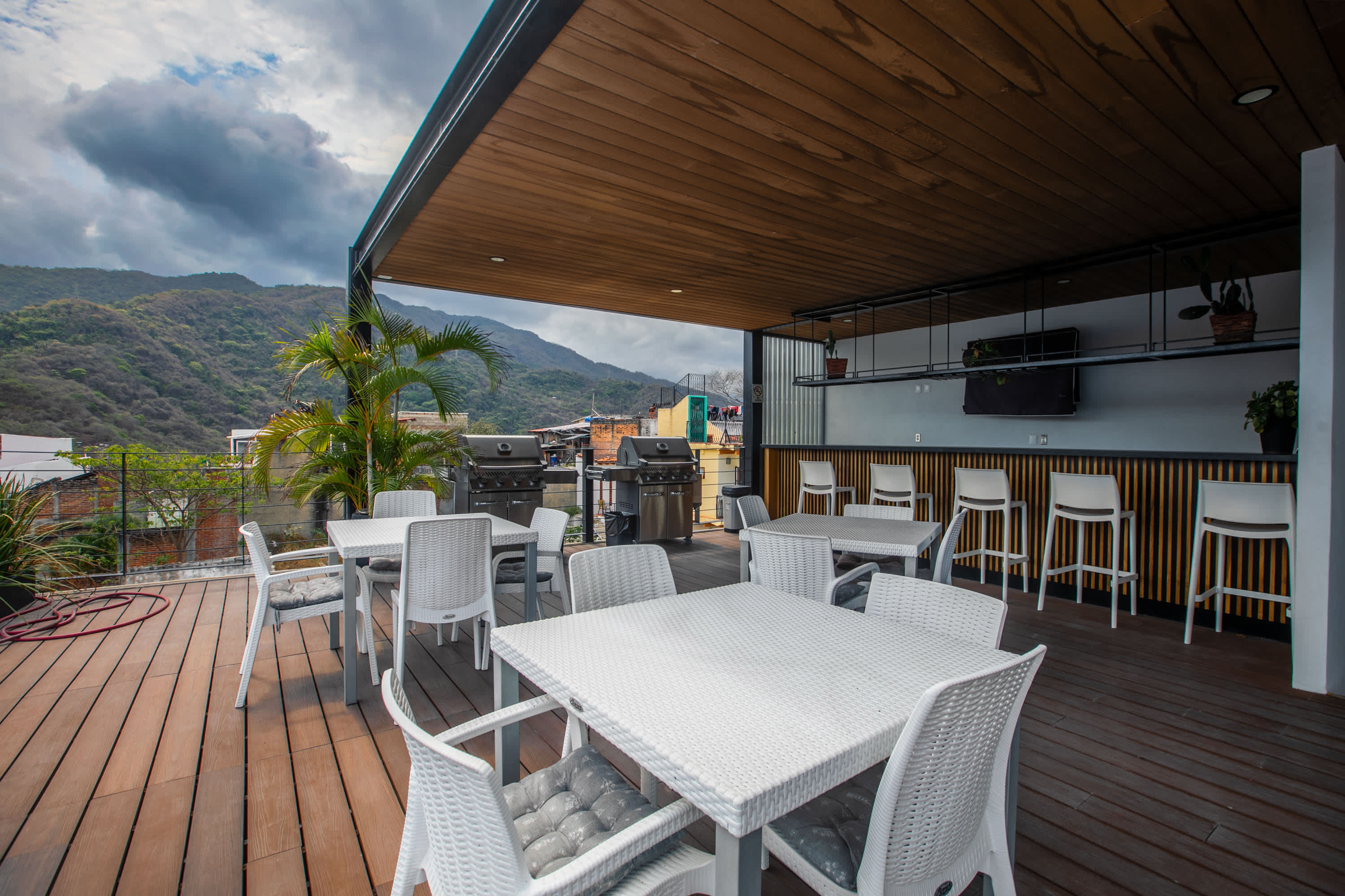 Rooftop BBQ and dining area