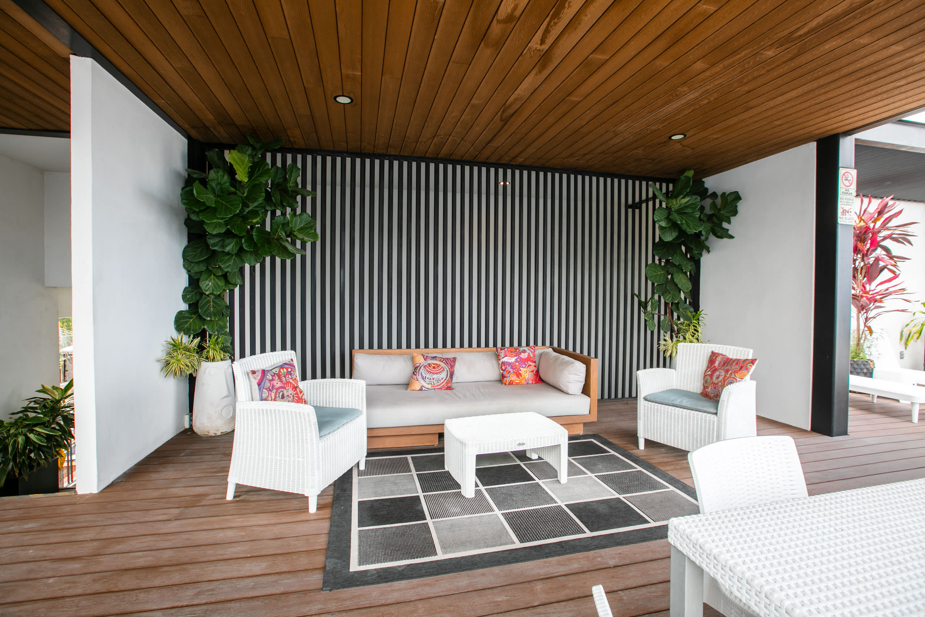 Rooftop lounge seating